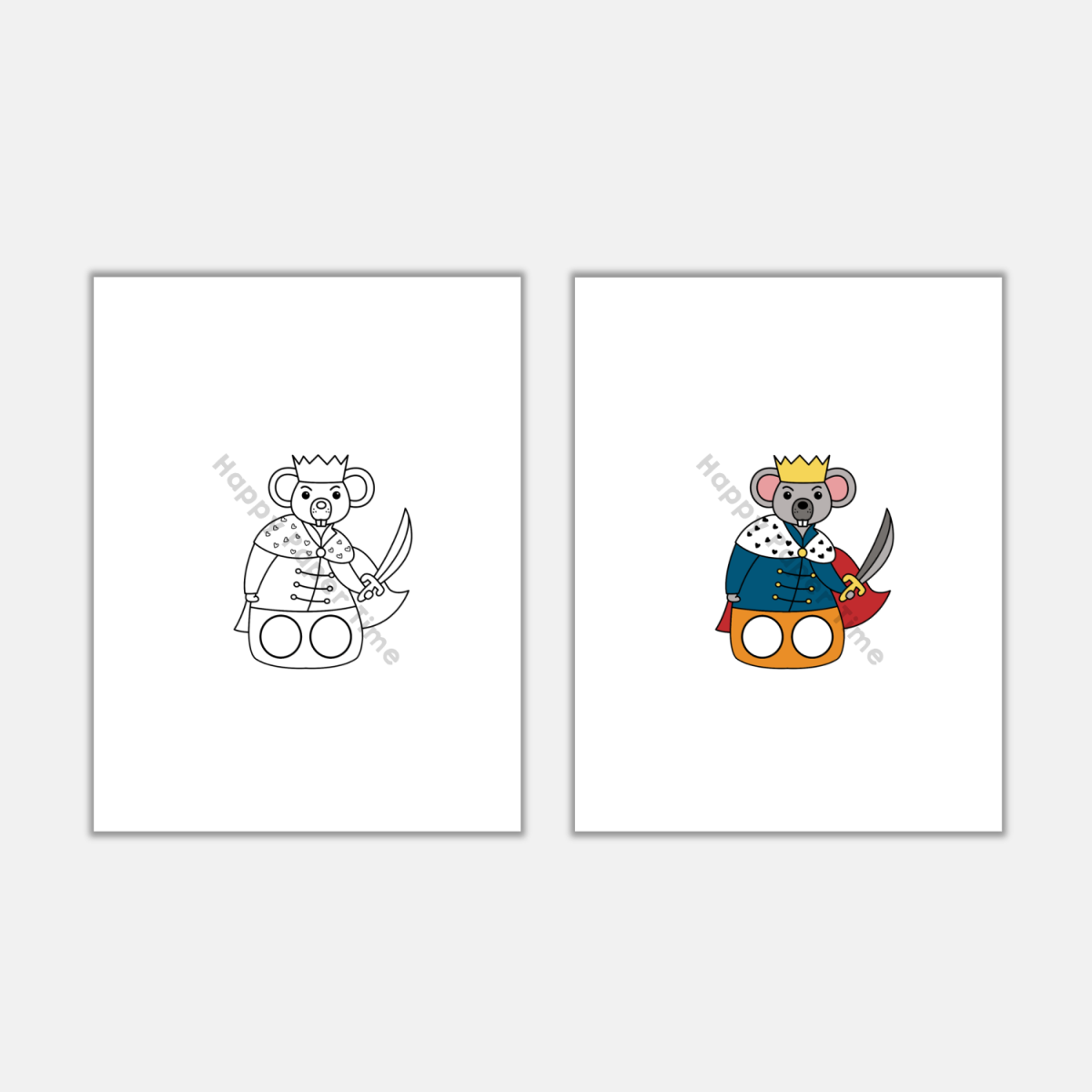 Mouse King Finger Puppet Printable Nutcracker Coloring Paper Craft ...