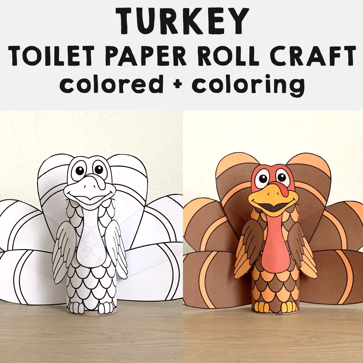 turkey thanksgiving toilet paper roll craft printable animal