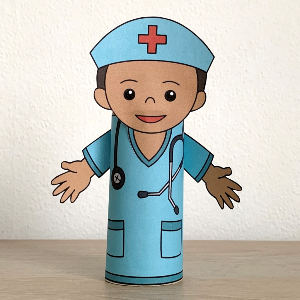 Nurse toilet paper roll craft Printable Career Day Community Helper ...