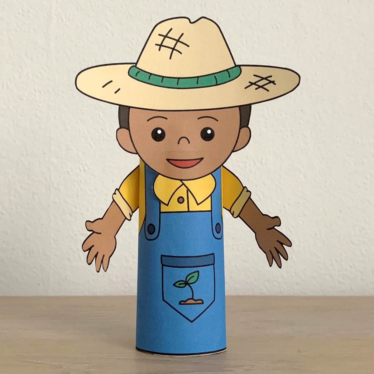 Farmer toilet paper roll craft Printable Career Day Community Helper