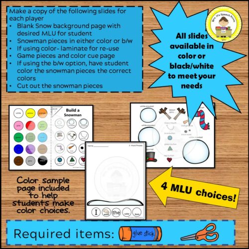 Build a Snowman Activity To Increase Sentence Length in Speech Therapy ...