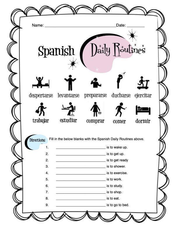 Spanish Daily Routines Worksheet Packet Made By Teachers spanish-daily-routines-worksheet-packet-made-by-teachers