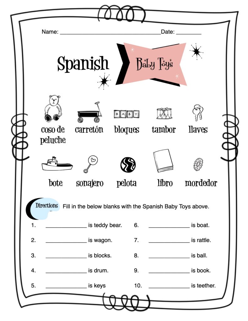 Spanish Baby Clothes Worksheet Packet Made By Teachers