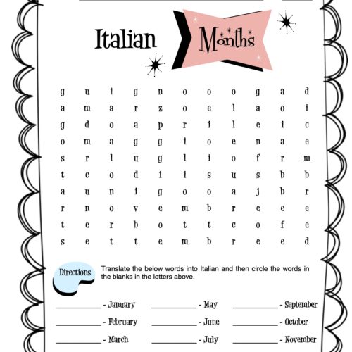 Months In Italian