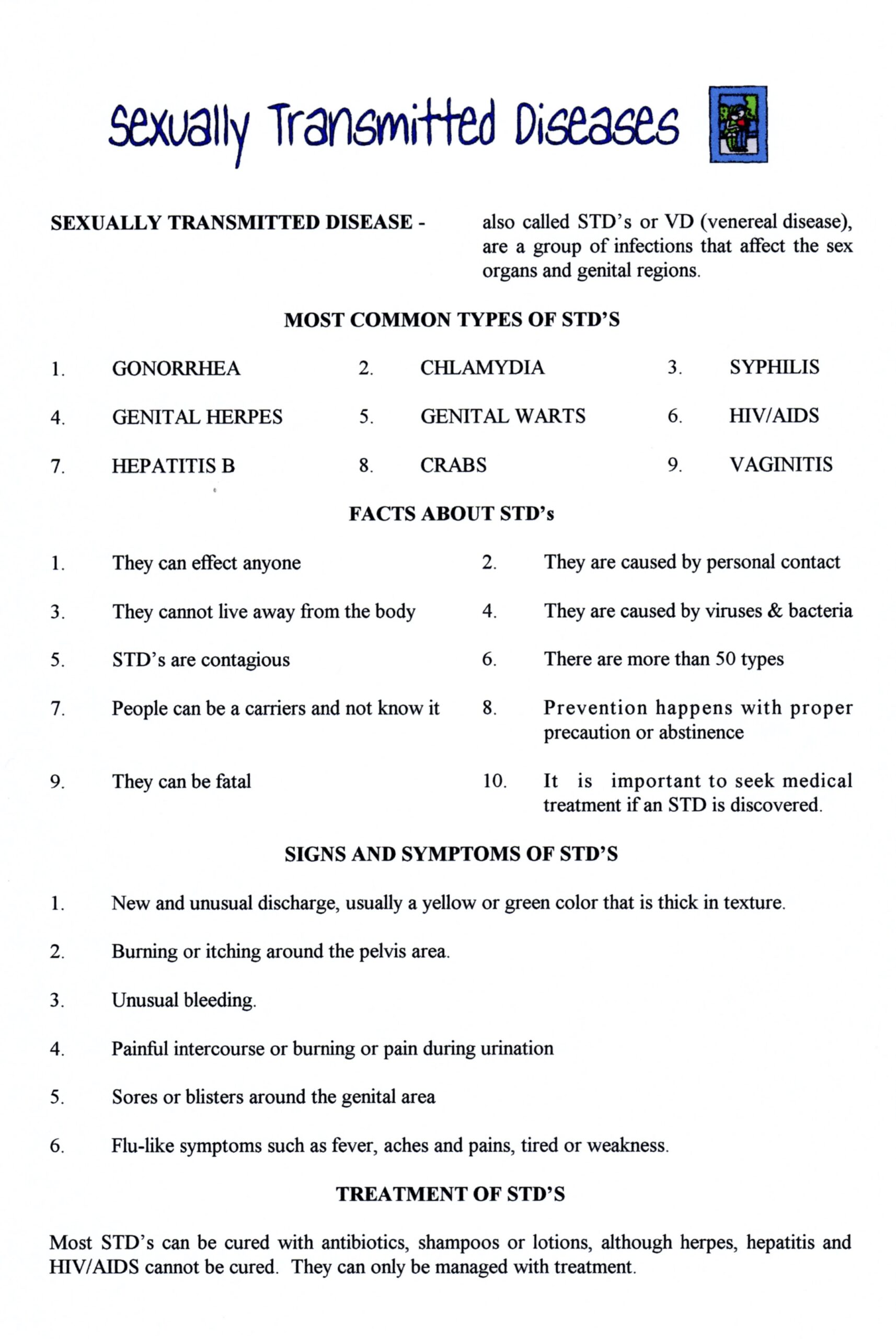 Sexually Transmitted Diseases STDs Lesson Made By Teachers