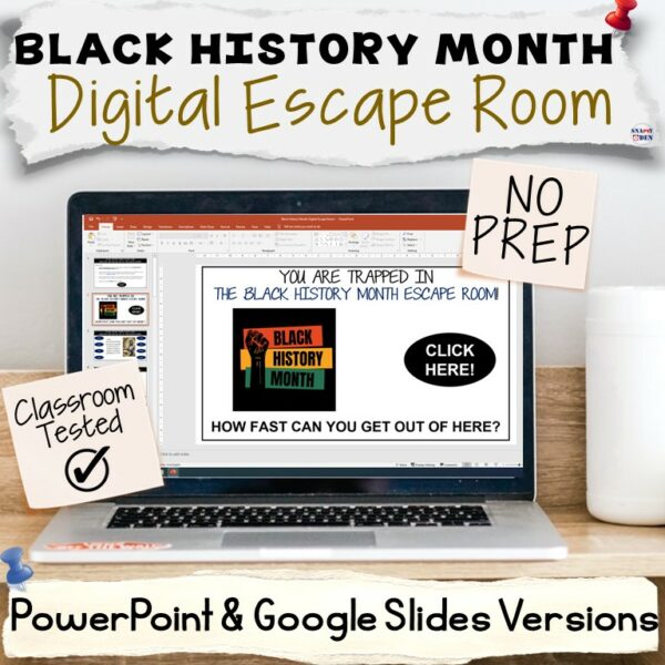 Black History Month Digital Escape Room PowerPoint, Google Slides