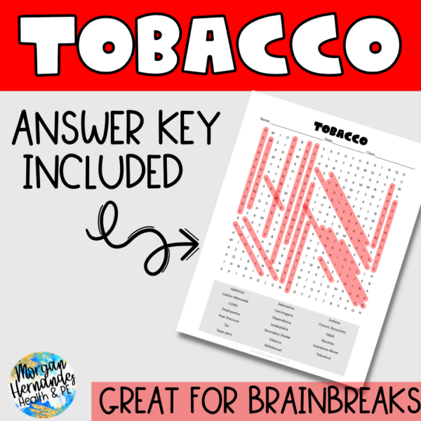 Tobacco Word Search Puzzle Made By Teachers