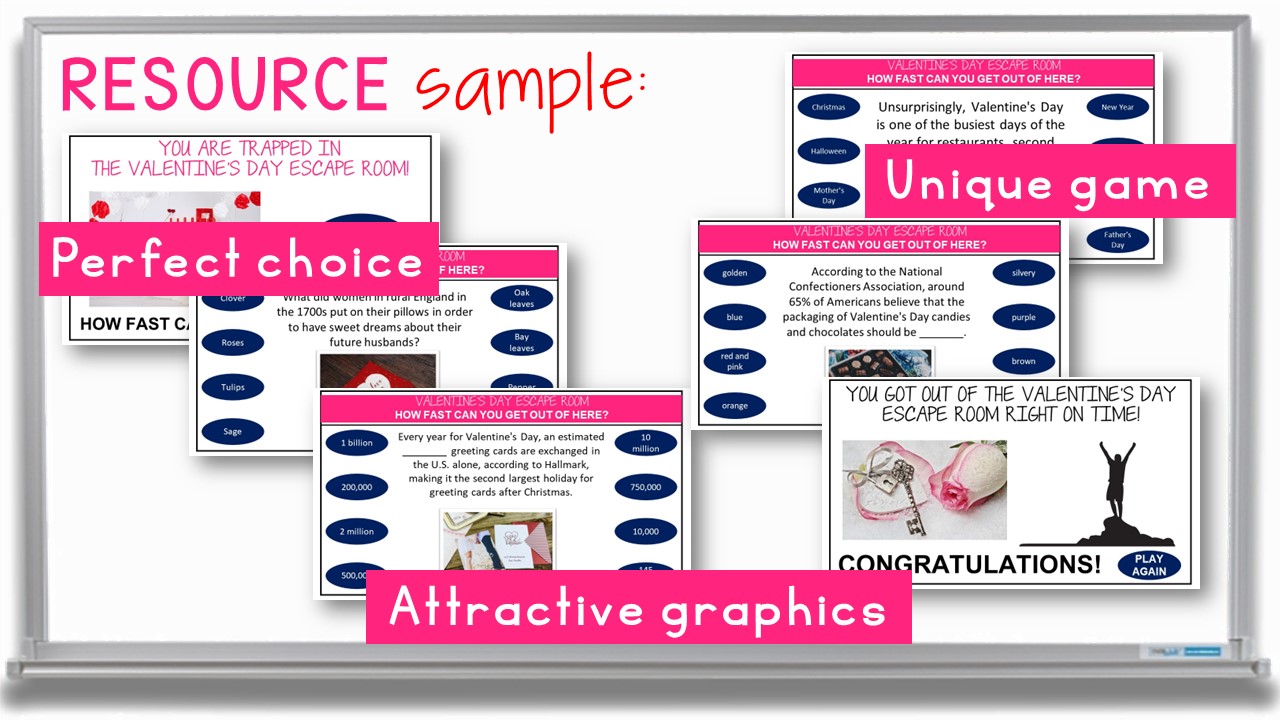 Valentine's Day Digital Escape Room PowerPoint and Google Slides