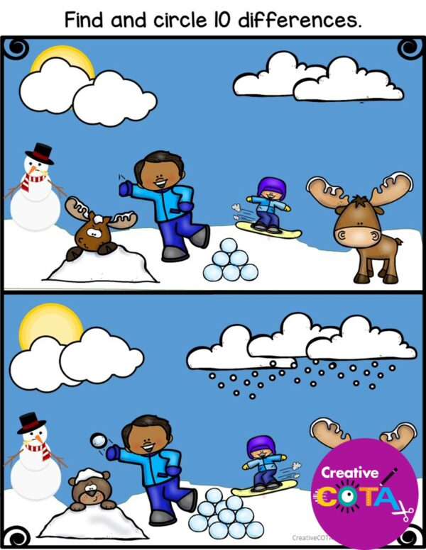 Winter Spring Summer and Fall Occupational Therapy Visual Perception ...