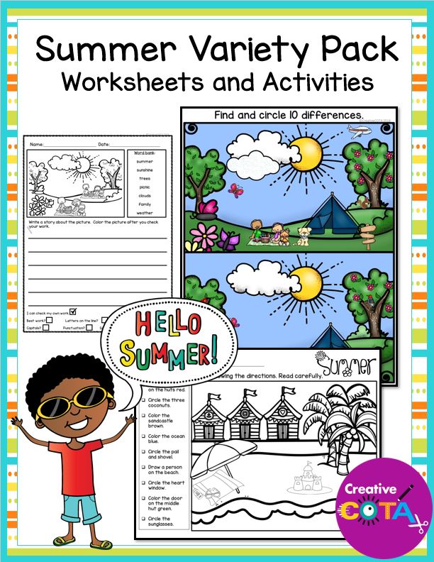 Kindergarten & 1st Grade Summer Math & Writing Center Fine Motor and Visual Perception Activities
