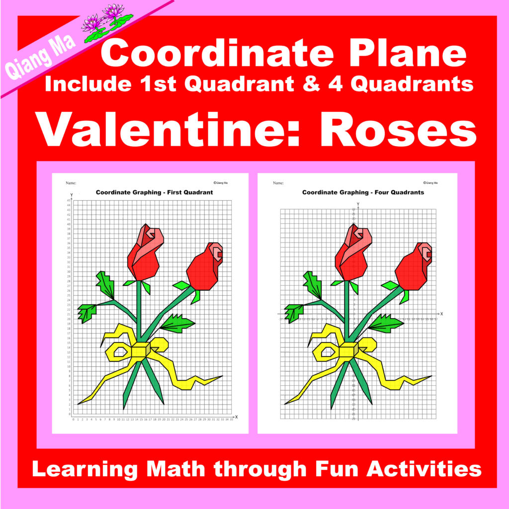 Valentine and Mother's Day Coordinate Plane Graphing Picture: Roses ...
