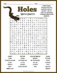 HOLES by Louis Sachar Novel Study Word Search Worksheet Activity - Made ...