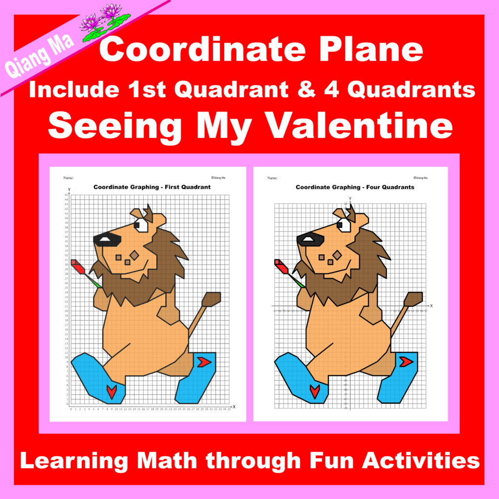 Valentine Coordinate Plane Graphing Picture: Seeing My Valentine | Made ...