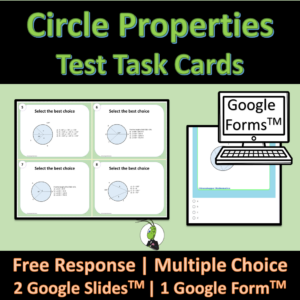 Circle Properties Test Problems Google Forms and Slides Geometry