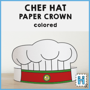 Chef Hat Cook Paper Crown Printable Coloring Craft Activity for kids ...