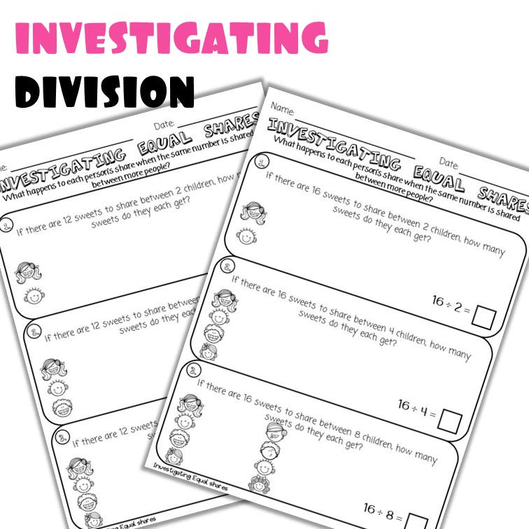 Division sharing worksheets worksheets for kindergarten