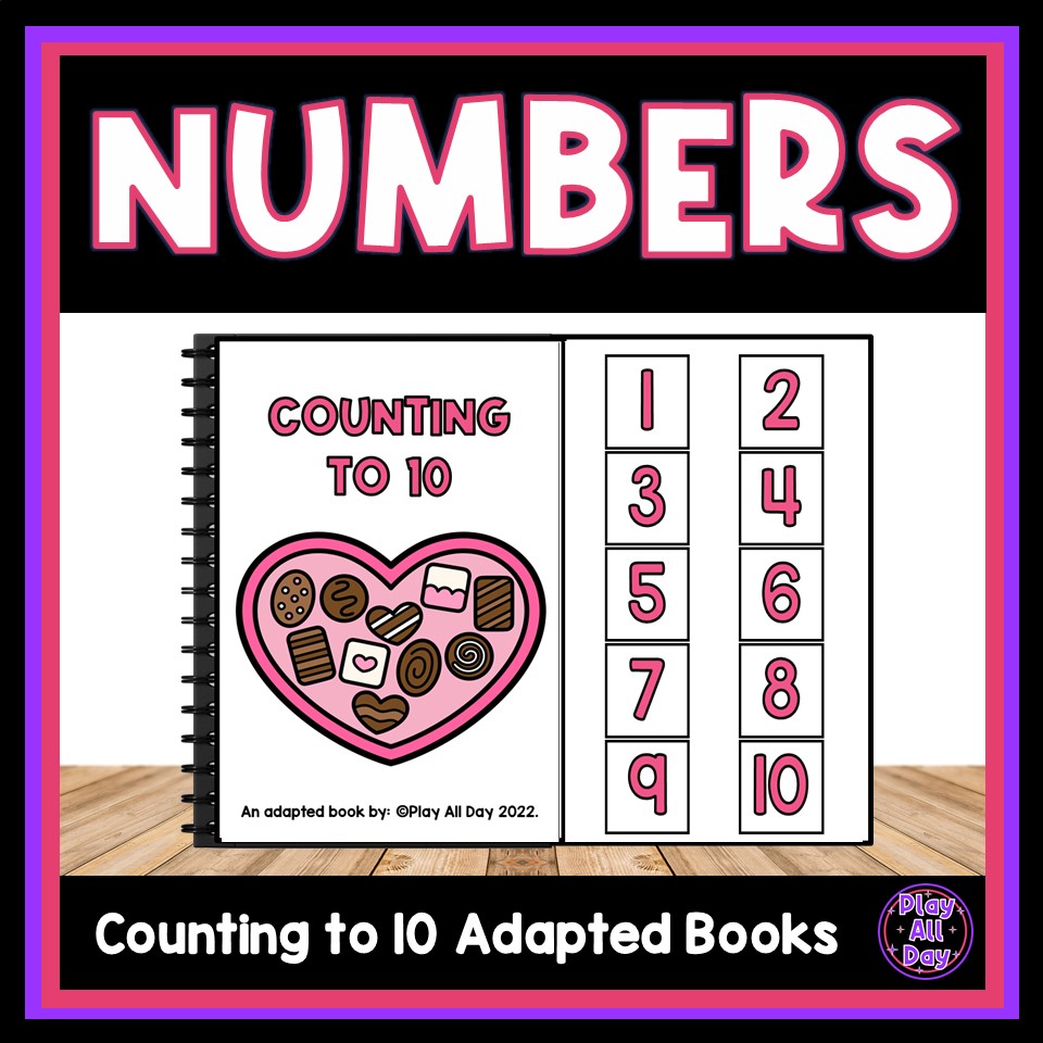 Valentine's Day Adapted Books | Counting 1 to 10 Chocolates Interactive Books