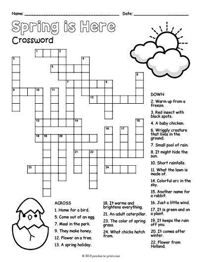 NO PREP SPRING BREAK Crossword Puzzle Worksheet Activity Made By Teachers