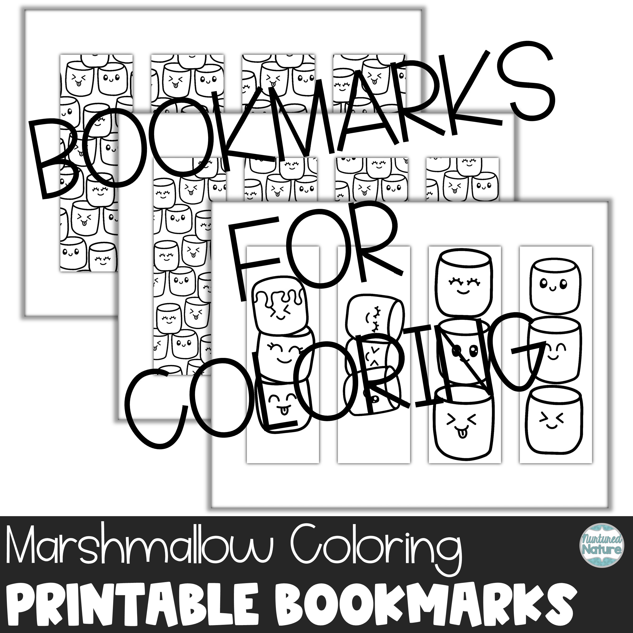 Editable Marshmallow Coloring Bookmarks for Valentine’s Day S’mores ...