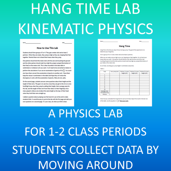 Physics and Kinematics Hang Time Lab Get Students Jumping to Collect Data Made By Teachers