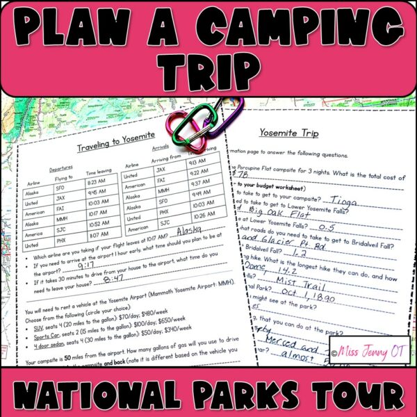 Middle School Executive Functioning Activities Plan A Trip | Made By ...