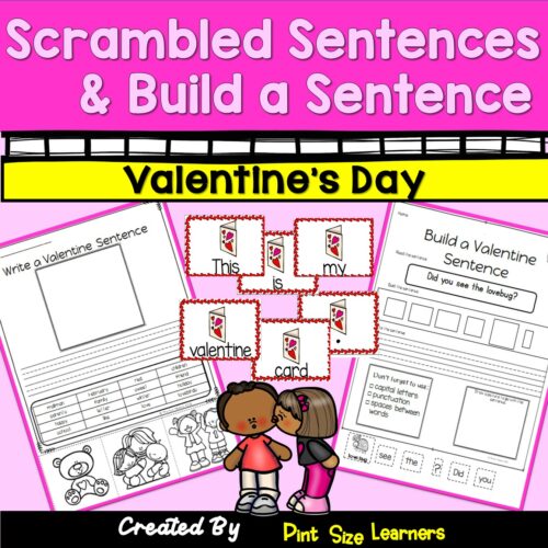 Valentine's Day Scrambled Sentences Cut and Paste Sentences