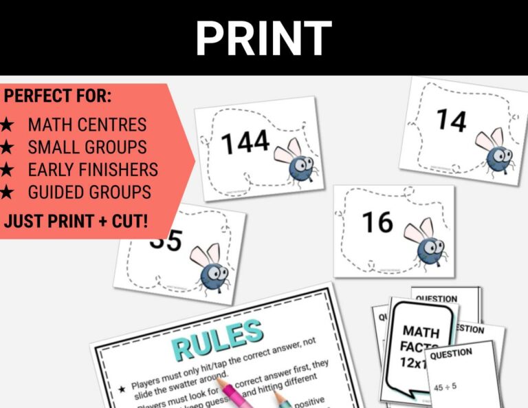 Multiplication and Division Game Math Fact Fluency to 12 SWAT