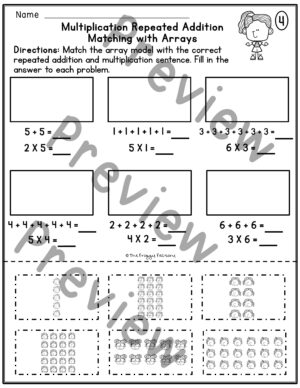 Multiplication as Repeated Addition Arrays Worksheets | Made By Teachers