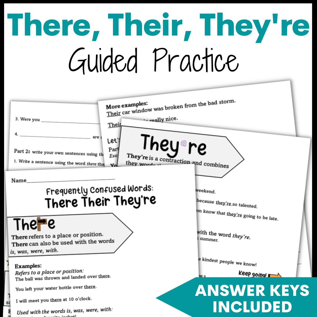 There Their They re Guided Practice Homophones Made By Teachers