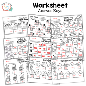 Place Value 100 to 120 – Hundreds Tens & Ones Task Cards and Worksheets ...