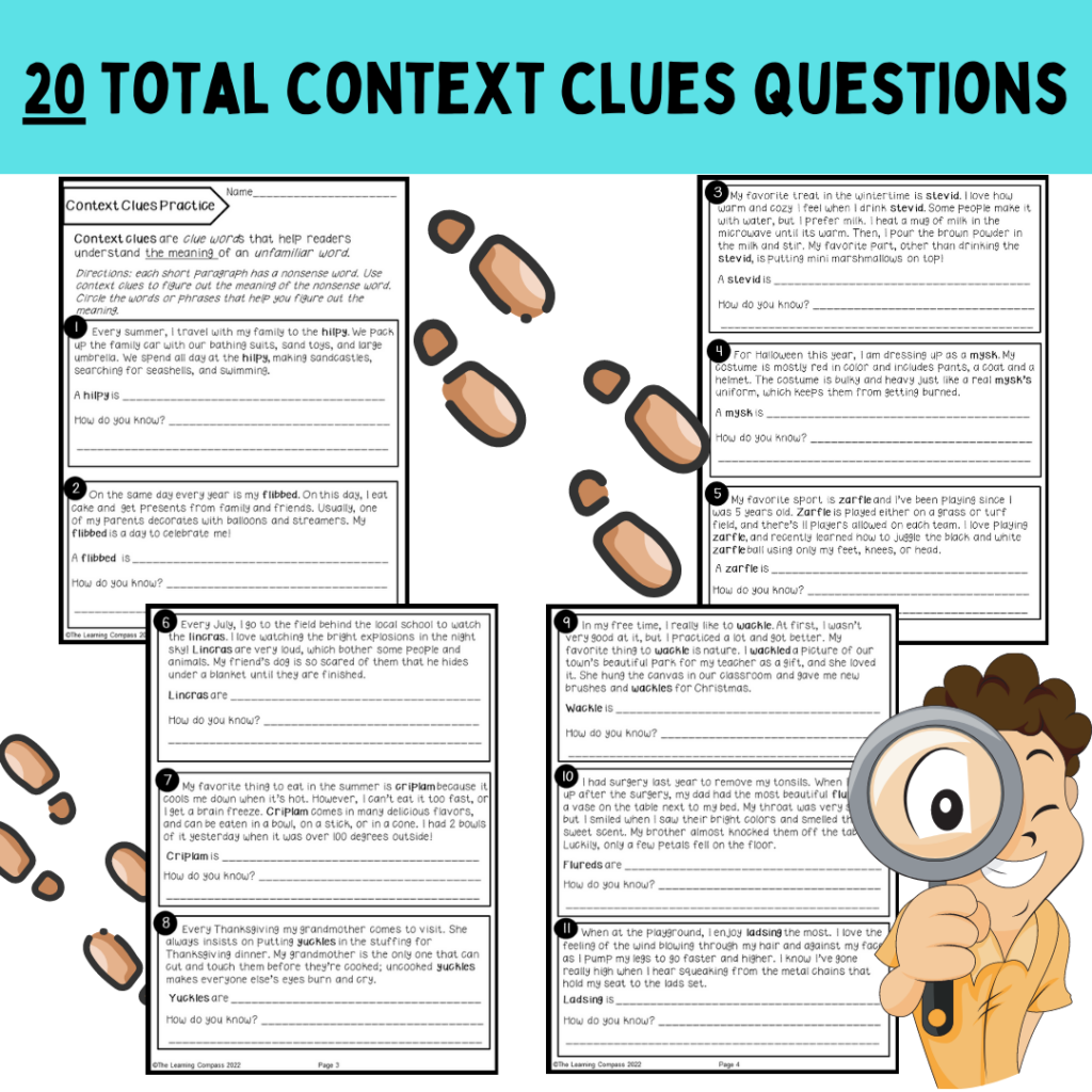 Context Clues Practice with Nonsense Words | 2nd-4th Grades | Made By ...