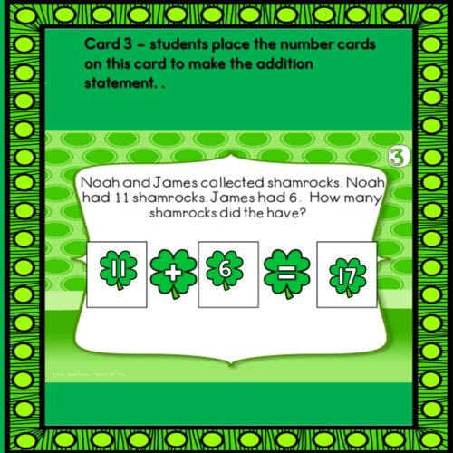 St. Patricks Day Addition Word Problems | Centers | Worksheets | K - 1 ...