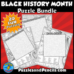 Black History Month Word Search Puzzle Activity Page BUNDLE | 20 ...