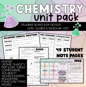 Chemistry Unit Pack (Alberta Science 10 Curriculum)
