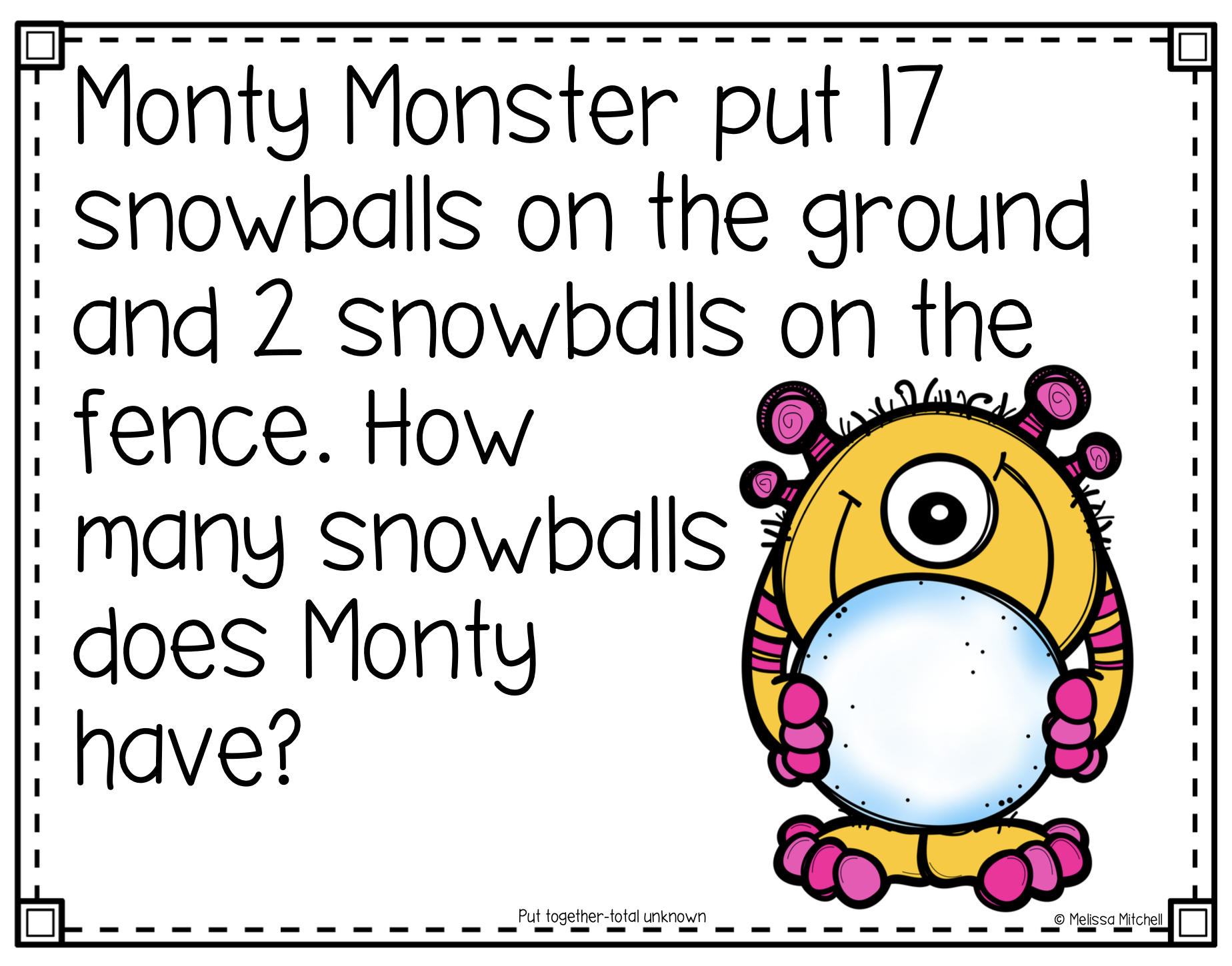 Winter Addition and Subtraction Word Problems First Grade | Made By ...