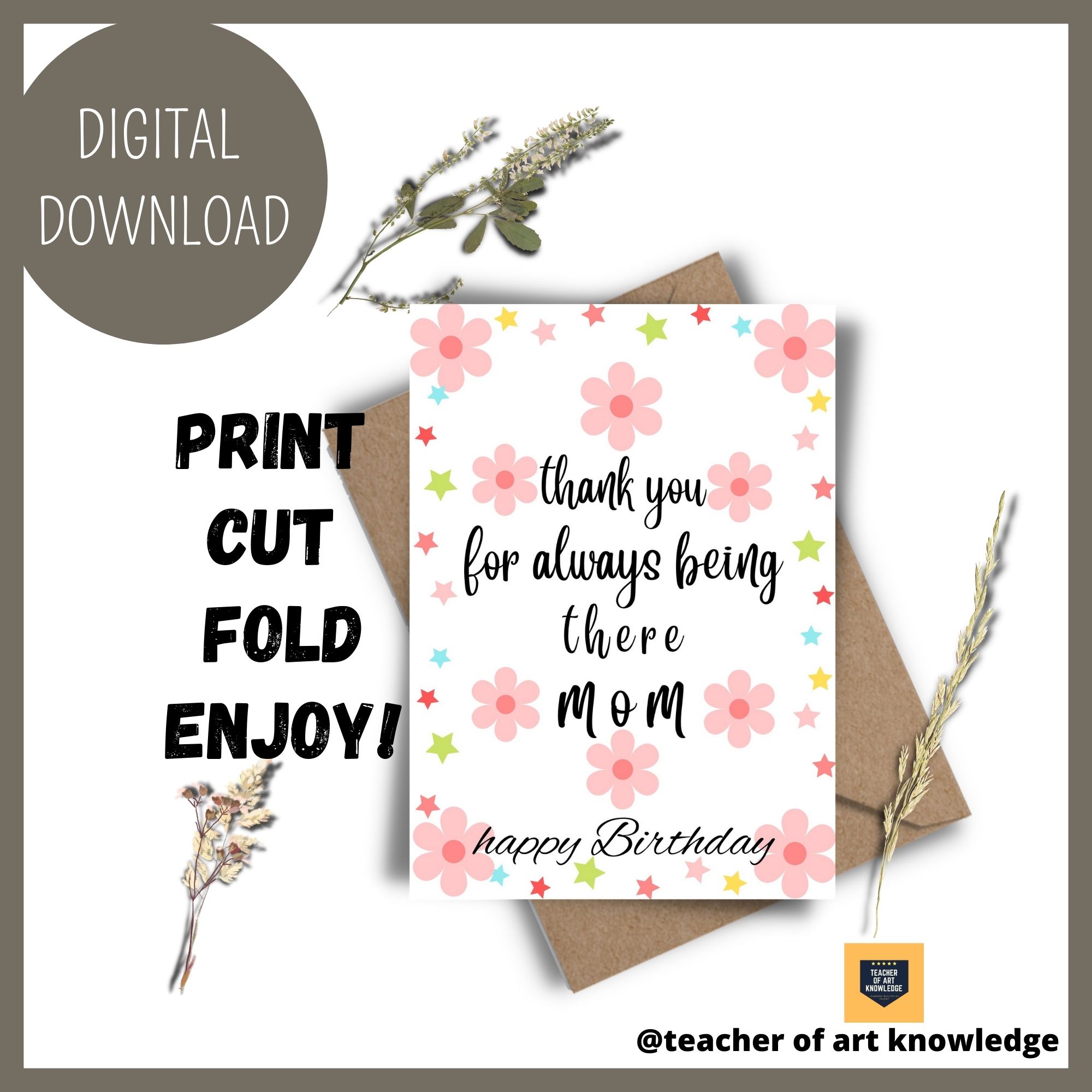 5x7 Greeting Card Printable, card mothers day | Made By Teachers