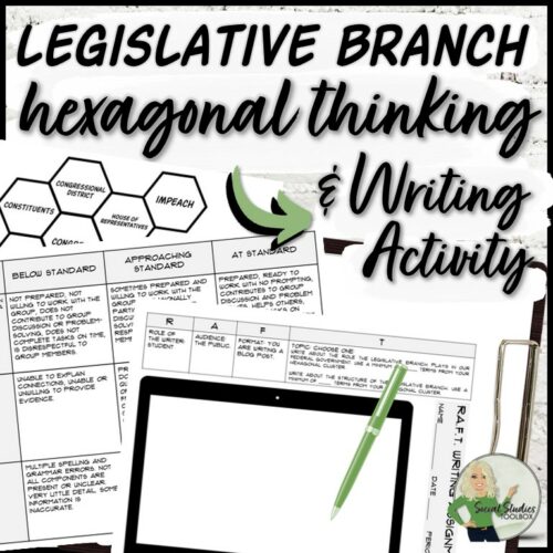 Legislative Branch Hexagonal Thinking Activity Paper Made By Teachers