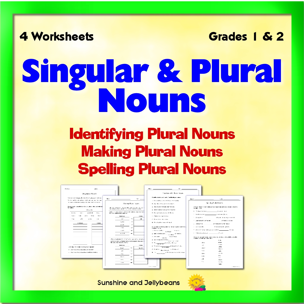 Singular And Plural Nouns 4 Practice Worksheets Grades 1 2 CCSS