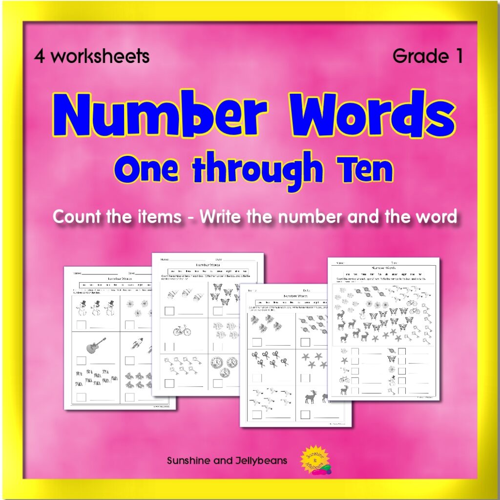 Number Words To Ten 4 Worksheets Grade 1 Counting And Writing 