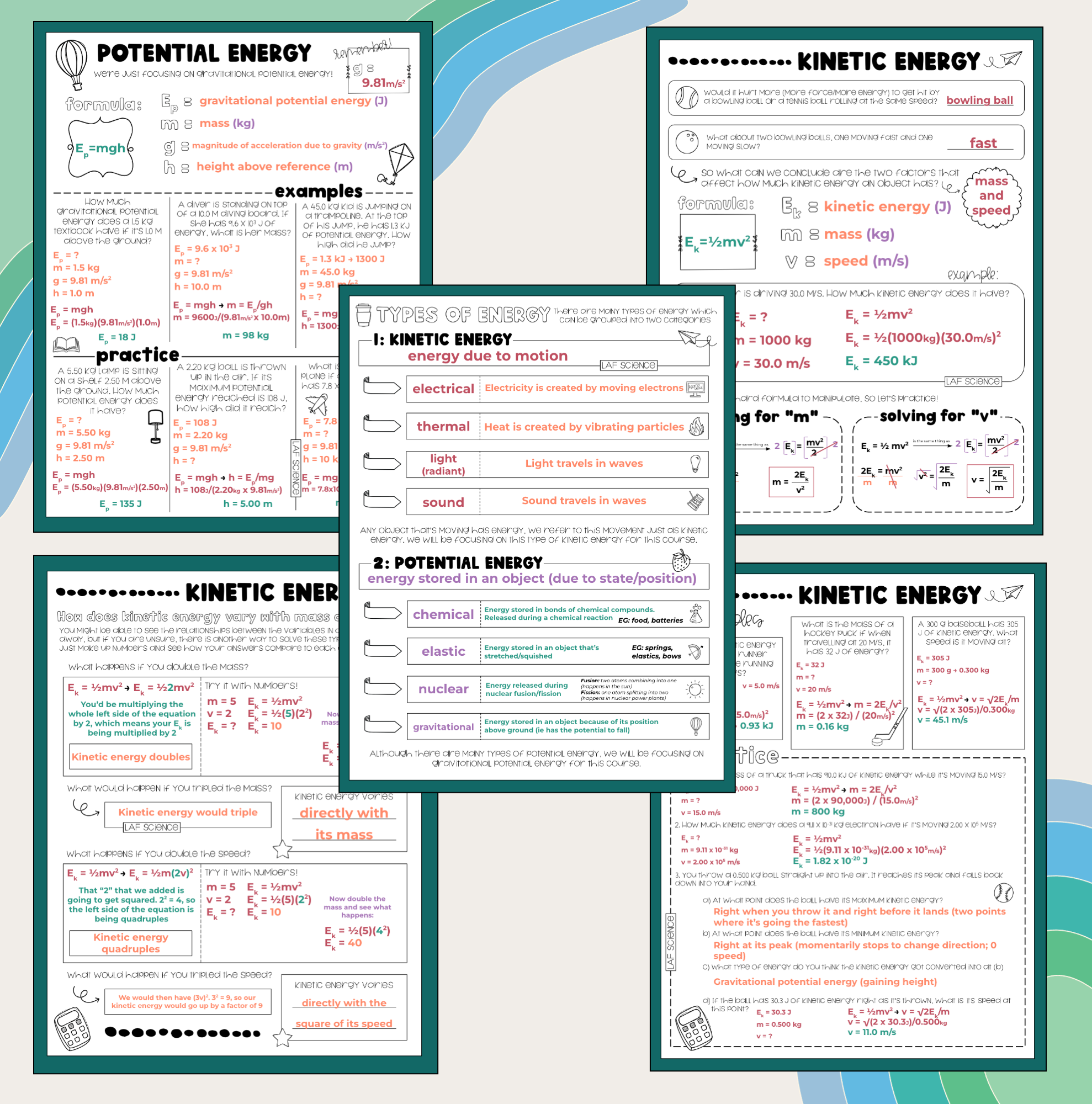 Potential and Energy (Notes and Practice) Made By Teachers