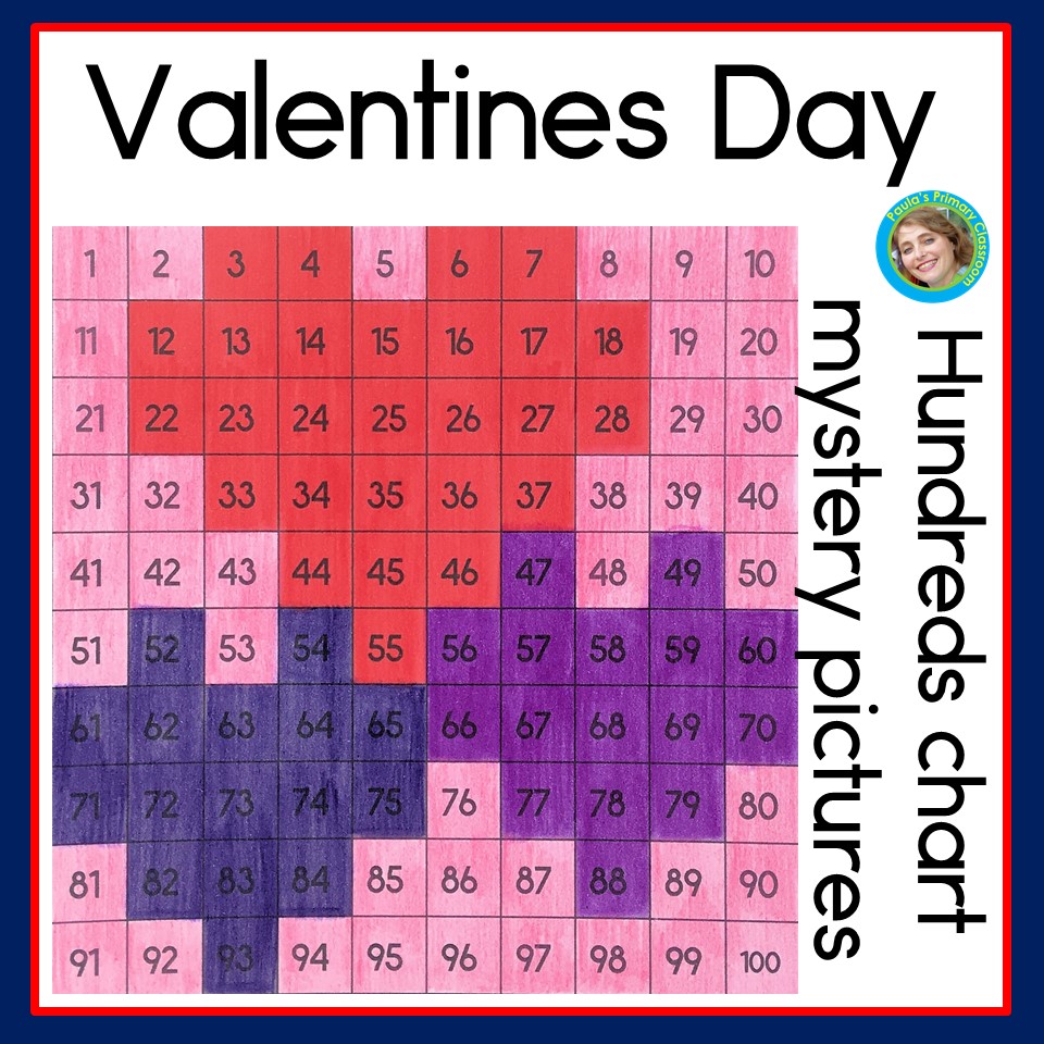 Valentines Day 100s Charts | Hundreds Chart | 100 Chart Mystery Pictures