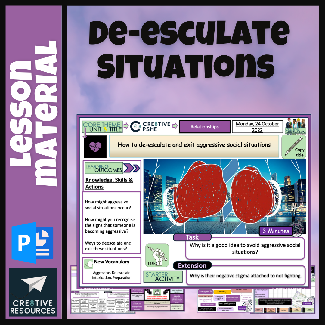 De-esculation + Aggressive social situation.