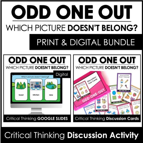 Odd One Out Printable Speaking Cards & Digital Google Slides™ Bundle