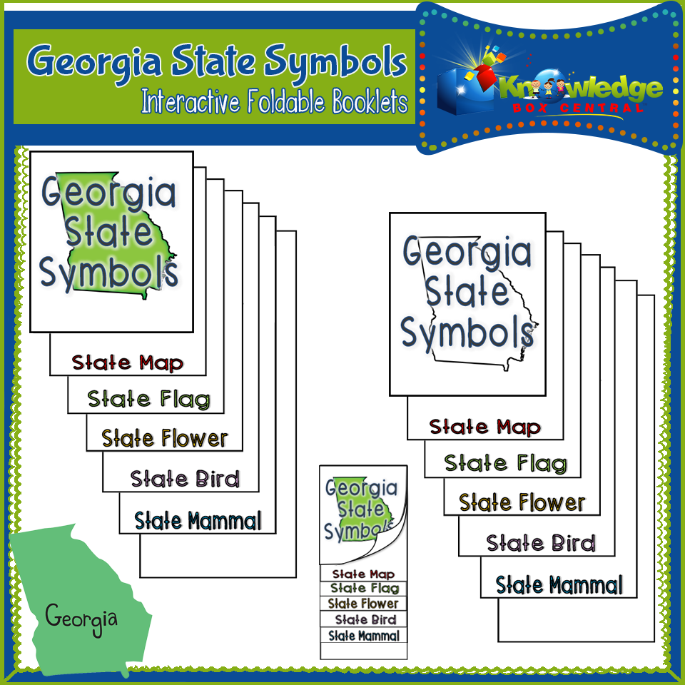 Georgia State Symbols Interactive Foldable Booklets