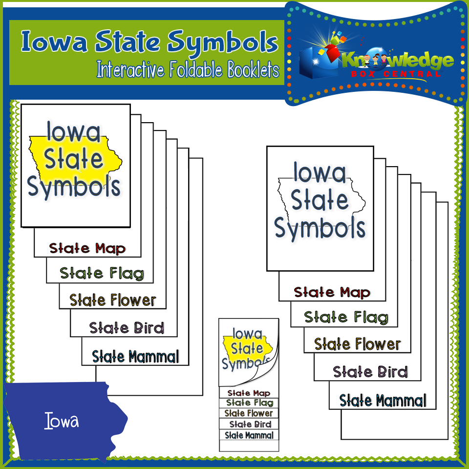 Iowa State Symbols Interactive Foldable Booklets