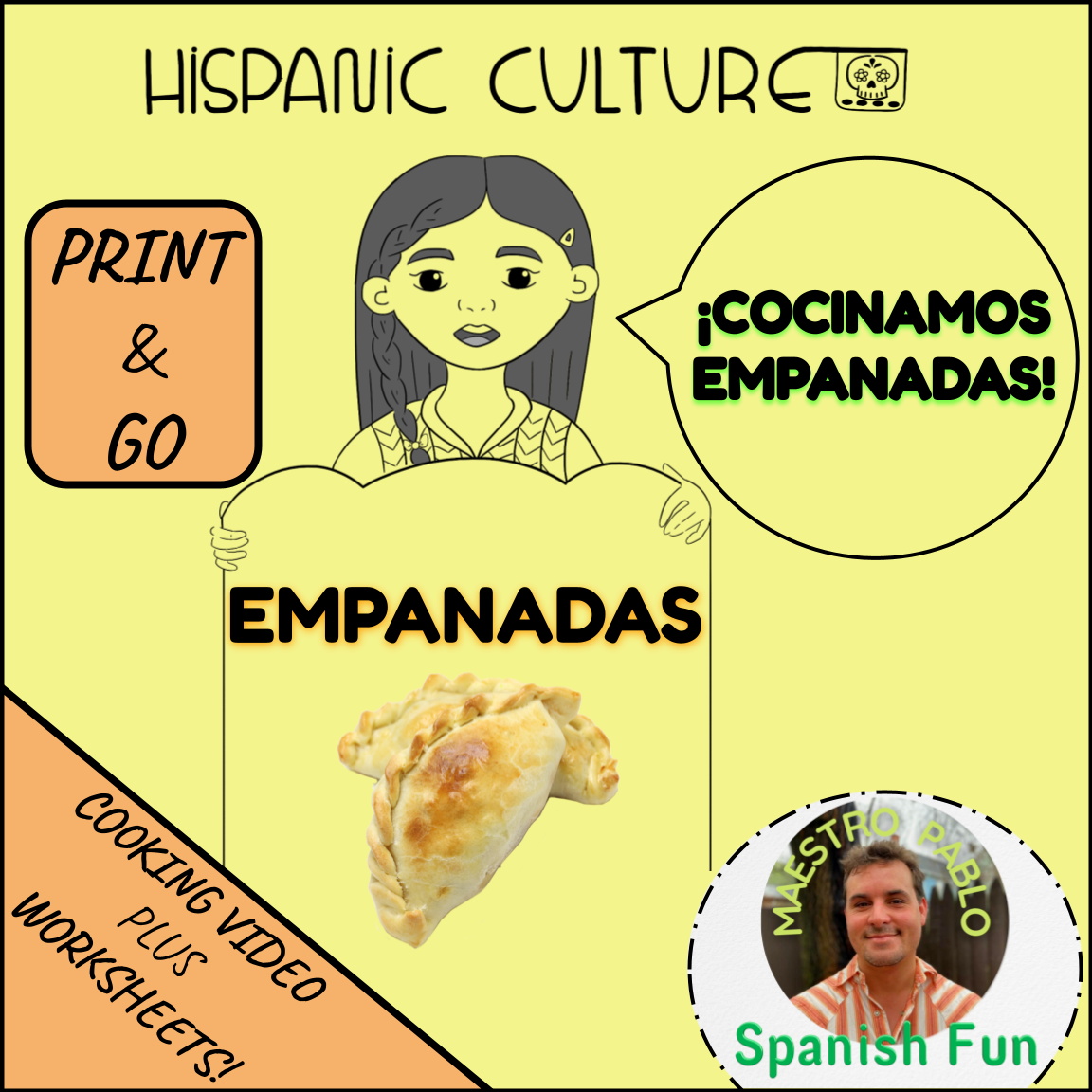 Empanadas Cooking Video Lesson and Printable Worksheets Made By Teachers