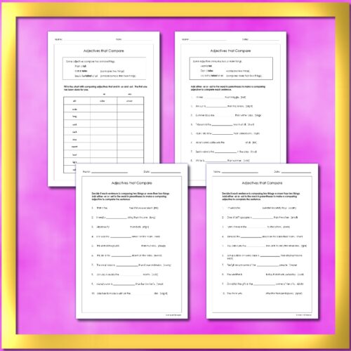 Adjectives BUNDLE - adjectives, articles, -er, -est - 14 worksheets ...