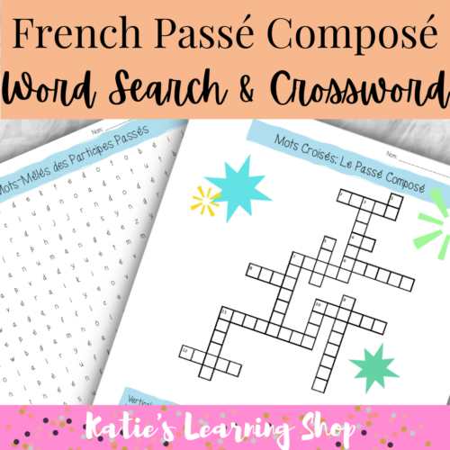French Passé Composé Crossword and Word Search | Made By Teachers