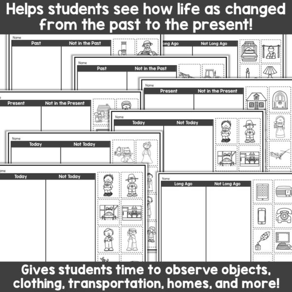 Long Ago And Today Worksheets For Second Grade