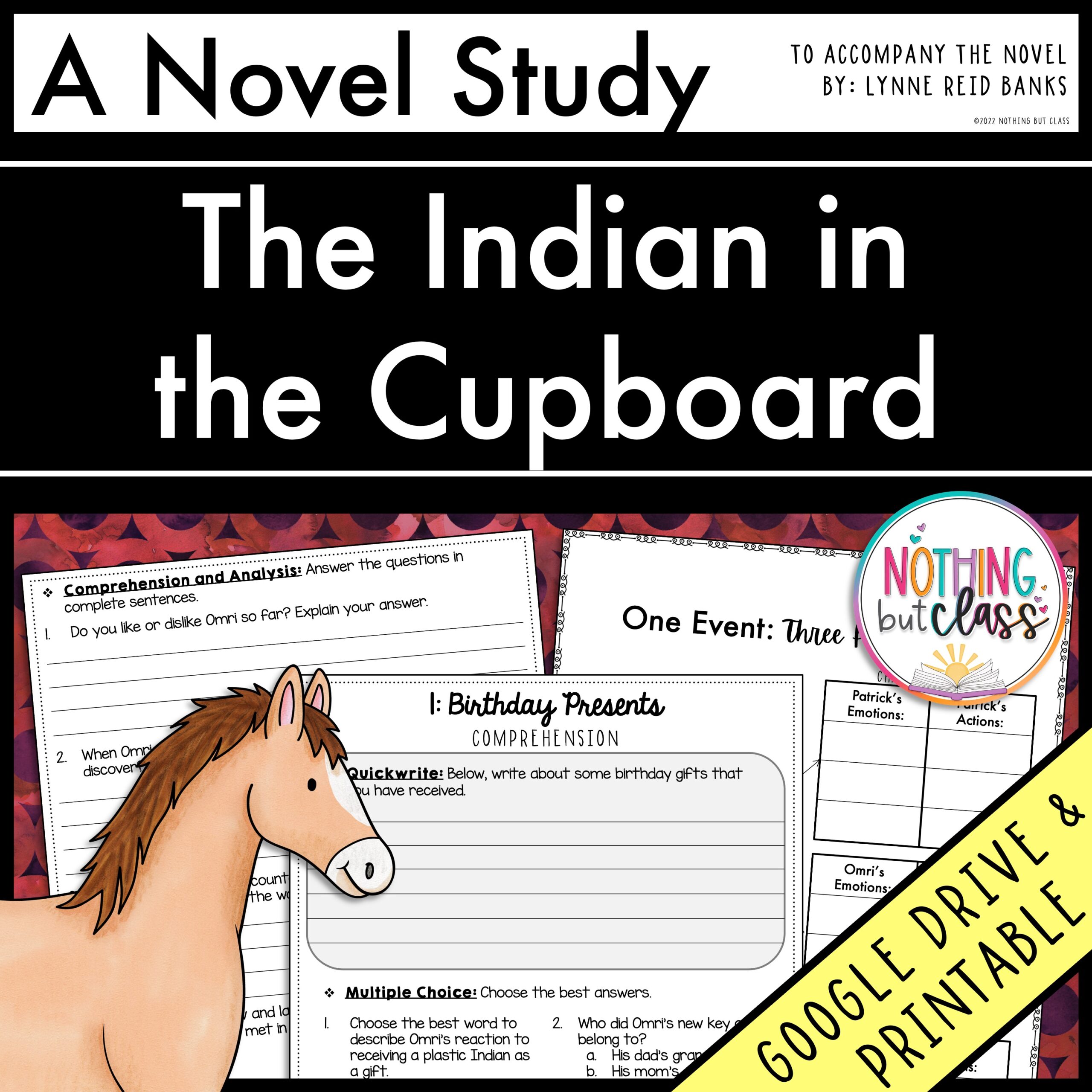 The Indian in the Cupboard Novel Study Unit | Comprehension with Activities and Tests